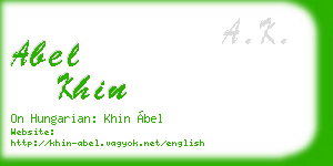 abel khin business card